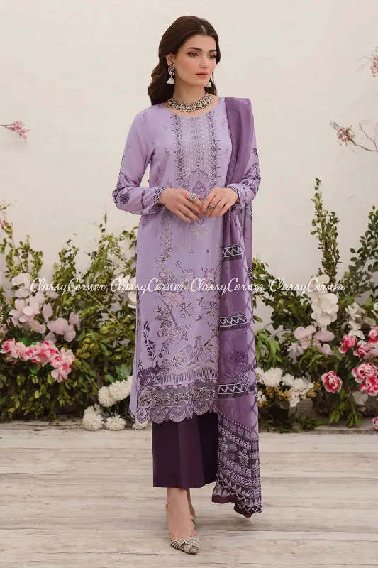 Lilac Lawn 3PC Suit Velvet unclassified dresses