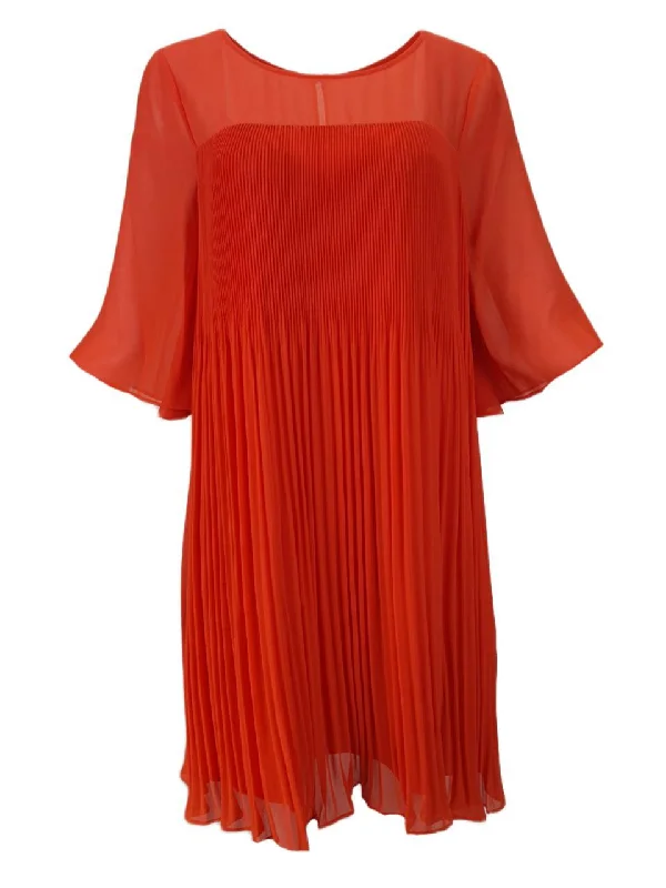 MAEVE Women's Red Sunset Pleated Dress #60218671020 10 NWT Budget-friendly unclassified dresses