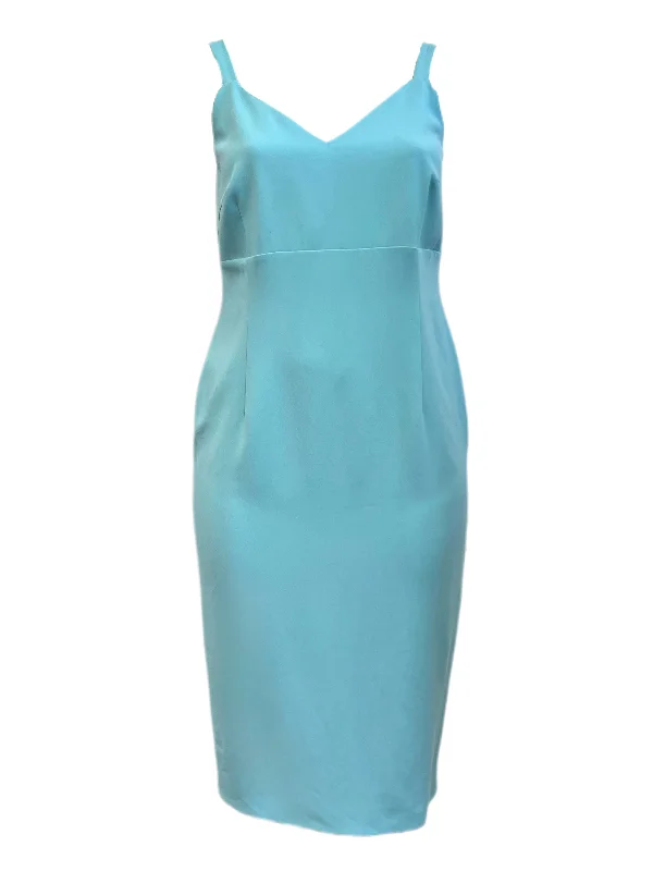 Marina Rinaldi Women's Blue Doppiare Sleeveless Sheath Dress Size 12W/21 One-shoulder unclassified dresses