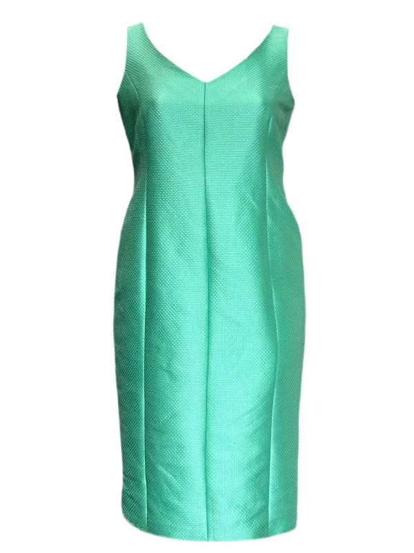 MARINA RINALDI Women's Green Durata Textured Sheath Dress $825 NWT Silk unclassified dresses