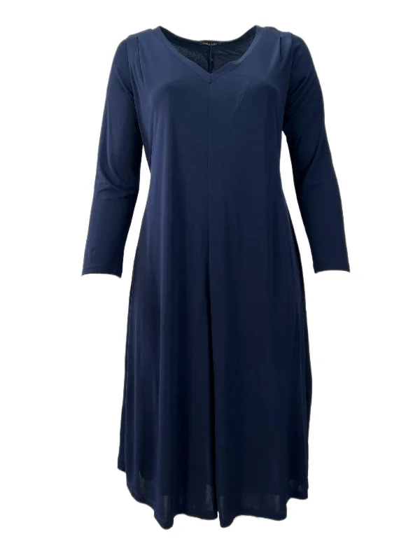 Marina Rinaldi Women's Navy Orlo Jersey Dress Size M NWT Long unclassified dresses