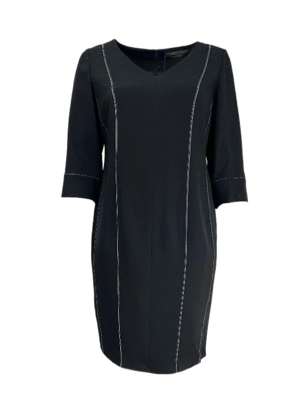 Marina Rinaldi Women's Nero Dalia 3/4 Sleeve Sheath Dress NWT Ruched unclassified dresses