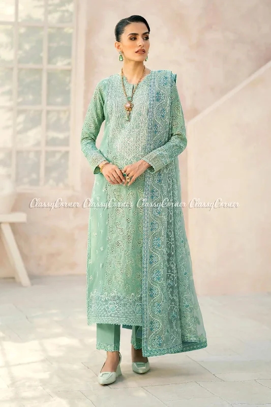 Mint Green Lawn Salwar Kameez Vacation unclassified dresses