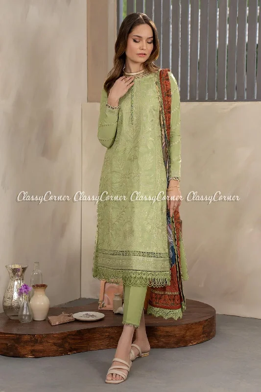 Mint Green Pakistani Lawn Suit A-line unclassified dresses