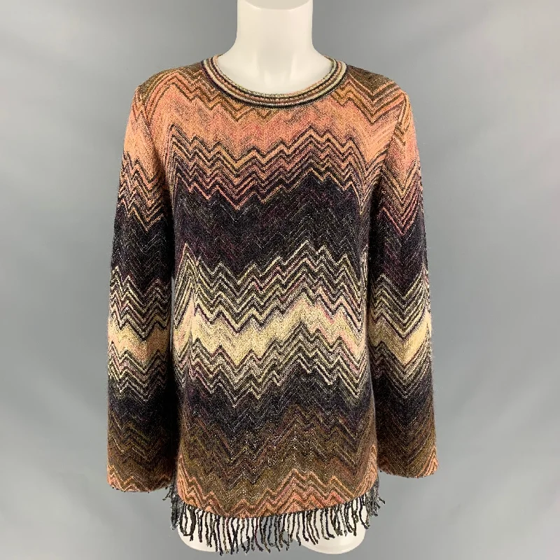 MISSONI Size 10 Multi-Color Wool Blend Knitted Dress Top Long unclassified dresses