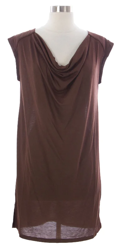 NAILA Women's Brown Cowl Neck Halaya Dress Dre2BRW $110 NEW Vacation unclassified dresses