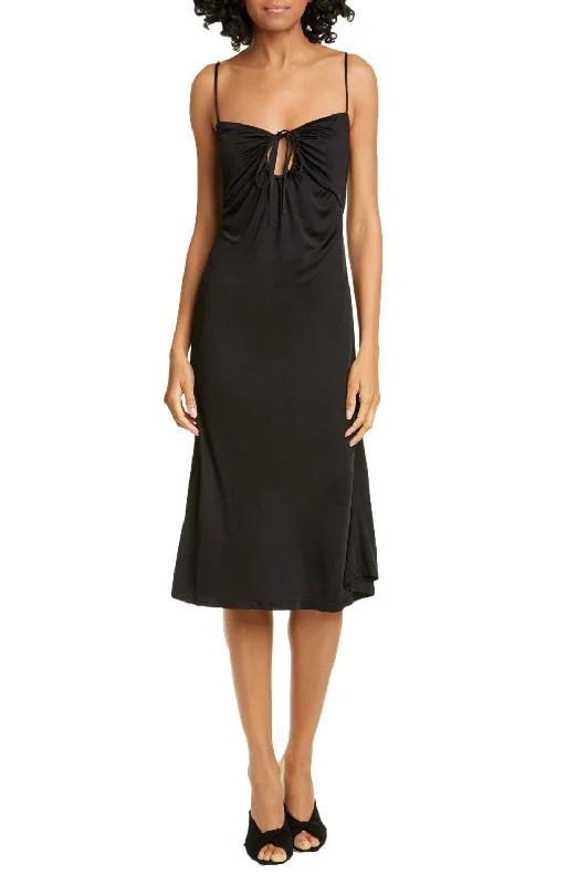 OPENING CEREMONY Women's Black Keyhole Spaghetti Dress $350 NWT Earthy tone unclassified dresses