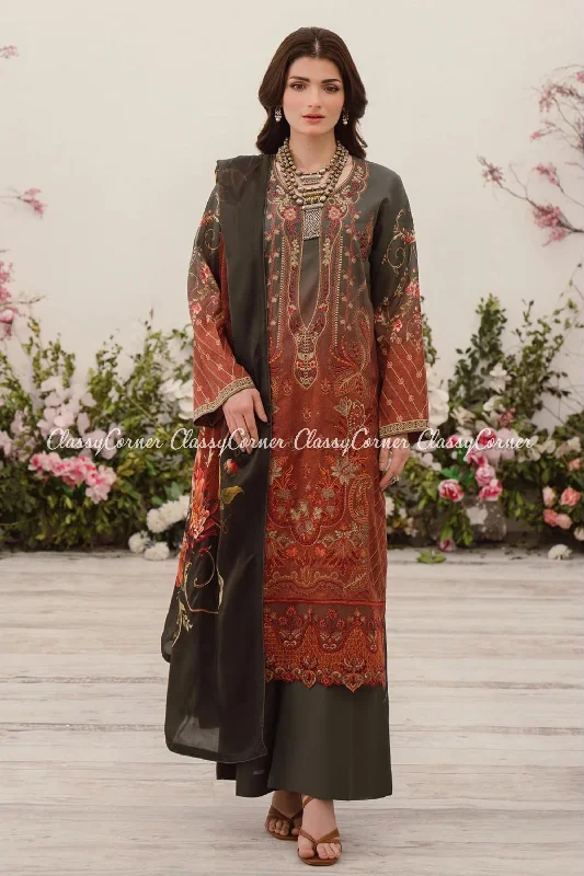 Pakistani Lawn 3PC Suit Smocked unclassified dresses