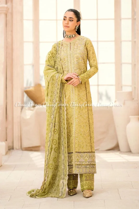 Parrot Green 3pc Lawn Suit Casual unclassified dresses