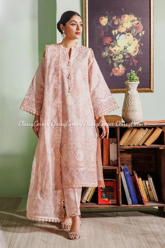 Pink Chikankari Lawn Suit Cotton unclassified dresses