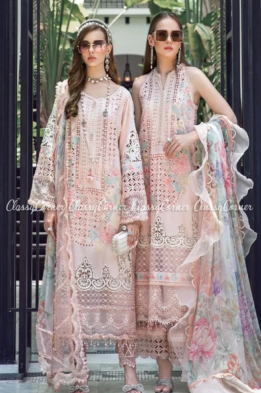 Pink Lawn Embroidered Pakistani Salwar Kameez Off-shoulder unclassified dresses