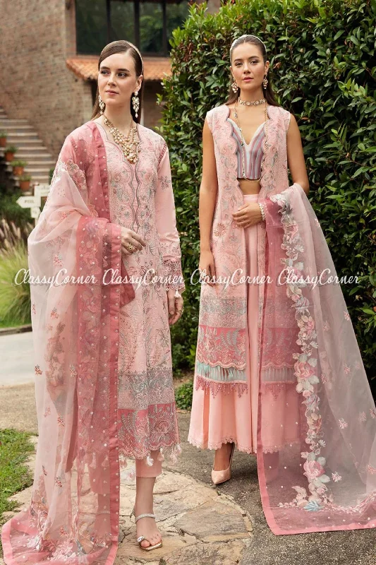 Pink Lawn Embroidered Salwar Kameez Metallic unclassified dresses