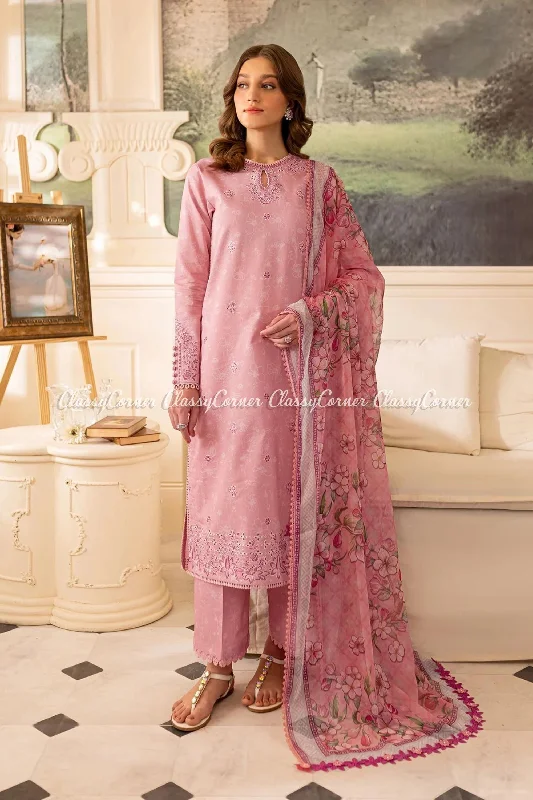 Pink Semi Formal 3pc Lawn Suit Sequin unclassified dresses