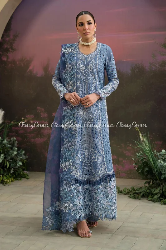 Powder Blue Pakistani Lawn Suit Spring unclassified dresses