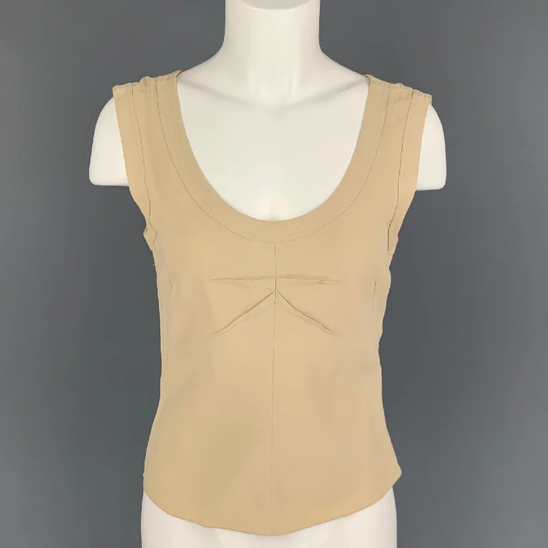 PRADA Size 4 Beige Acetate Viscose Camisole Dress Top Lace unclassified dresses