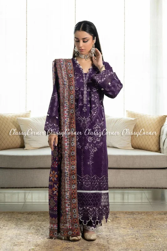 Purple Lawn Formal Wear Salwar Kameez Sexy unclassified dresses