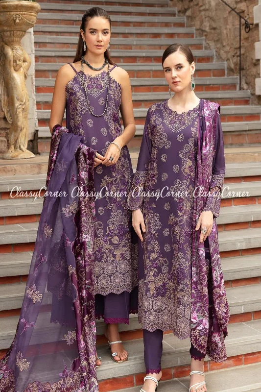 Purple Lawn Pakistani Formal Salwar Kameez Summer unclassified dresses