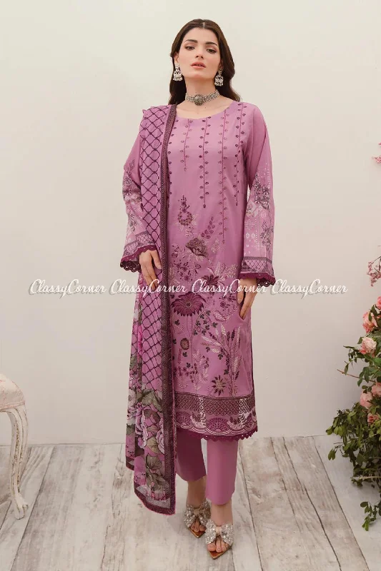 Purple Lawn Pakistani Suit Pastel unclassified dresses