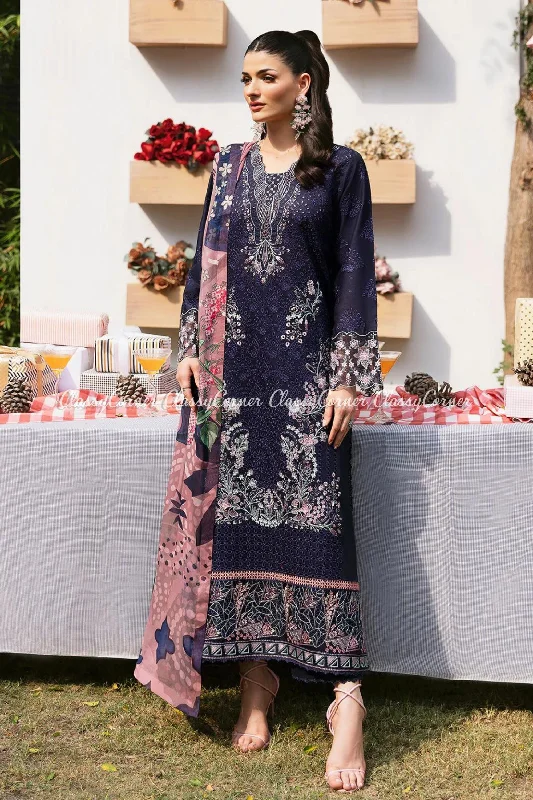 Purple Pink Lawn Salwar Kameez Mesh unclassified dresses