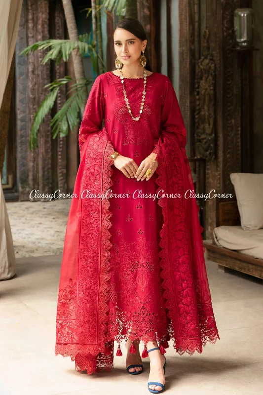 Red Lawn Embroidered Salwar Kameez Fall unclassified dresses