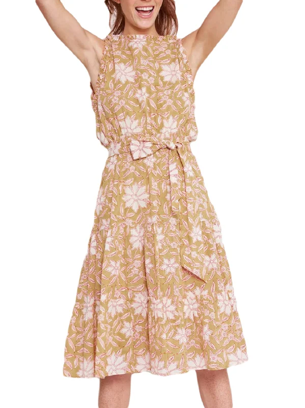 ROBERTA ROLLER RABBIT Women's Ochre Tomlin Naoki Dress $185 NEW Lounge unclassified dresses