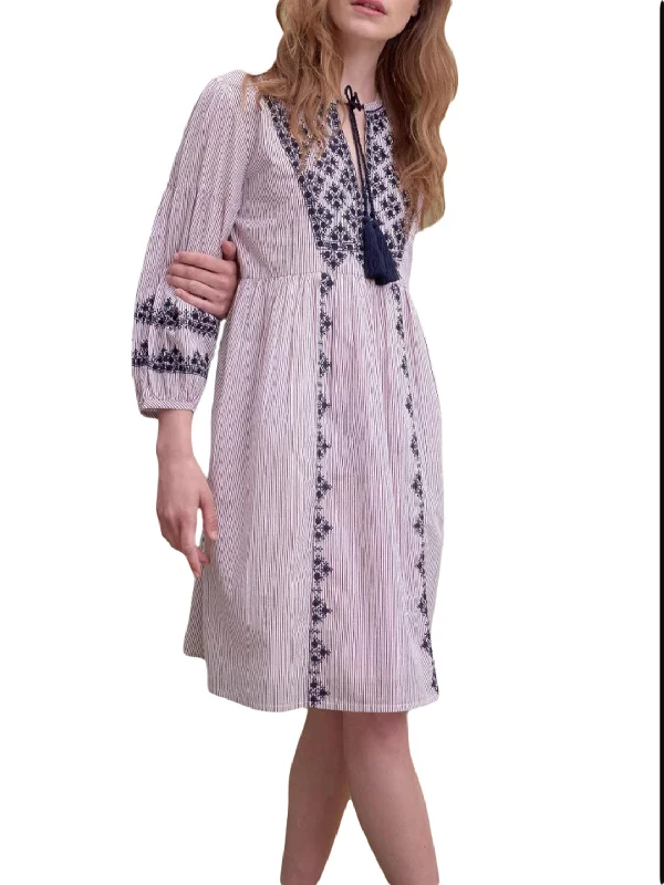 ROBERTA ROLLER RABBIT Women's Plum/Navy Capellini Iona Dress $185 NEW Earthy tone unclassified dresses