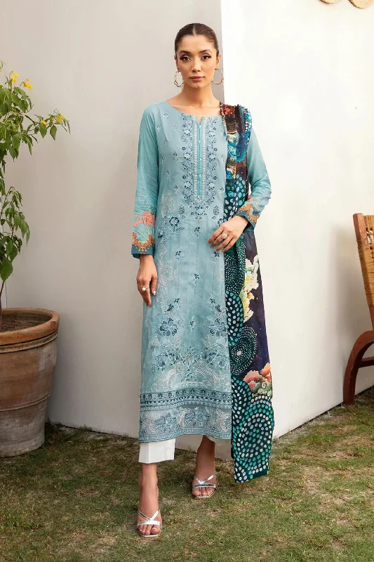 Sky Blue Pakistani Lawn Suit Smocked unclassified dresses