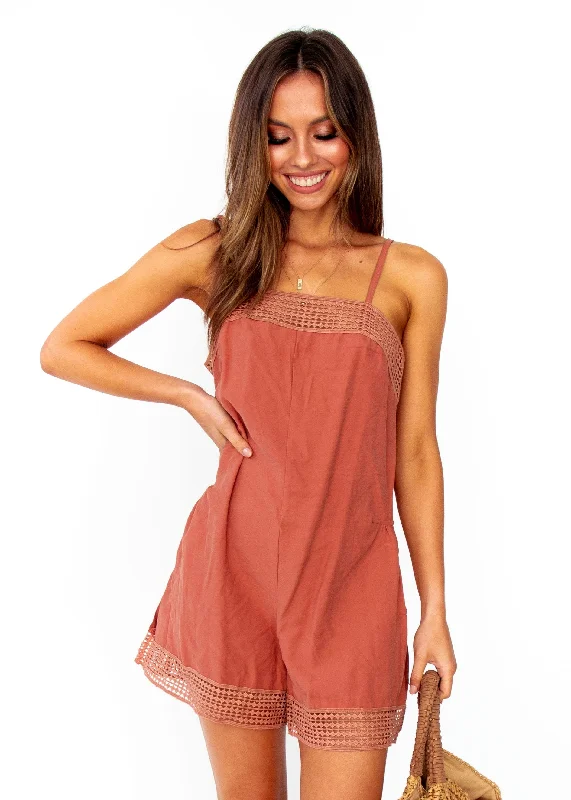 Starlight Playsuit - Rust Beaded unclassified dresses