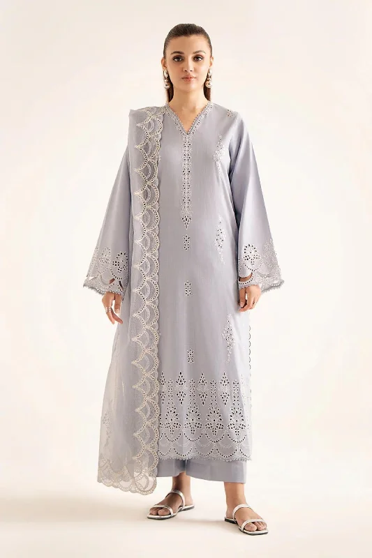 Stone Grey Embroidered Lawn Suit Wrap unclassified dresses