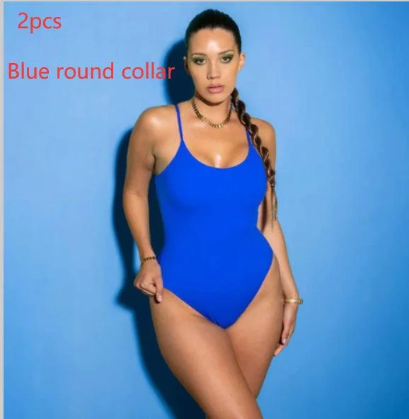 Blue round collar 2pcs