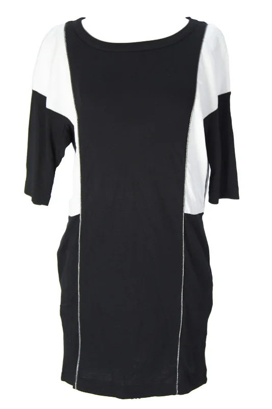 SURFACE TO AIR Women's Black + White Rola Dress $210 NEW Long sleeve unclassified dresses