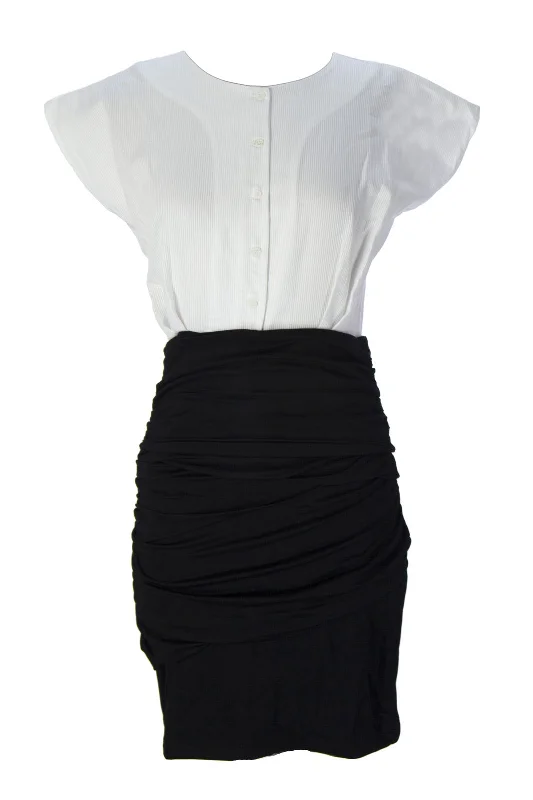 SURFACE TO AIR Women's White + Black Reina Dress $295 NEW Fashionable unclassified dresses