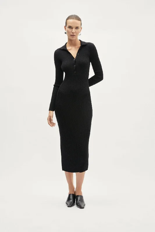 The Merino Wool Ribbed Polo Dress Winter unclassified dresses