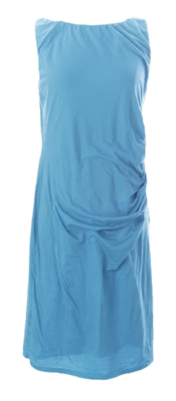 VELVET by Graham & Spencer Women's Blue Ruched Sleeveless Dress NEW $139 Color block unclassified dresses