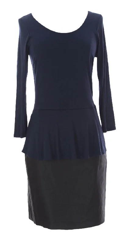 VELVET by Graham & Spencer Women's Navy/Black Colorblocked Dress $172 Vacation unclassified dresses