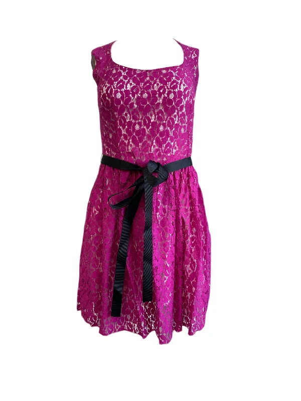 VON VONNI Women's Magenta Florence Flower Applique A-Line Dress $120 NEW Winter unclassified dresses