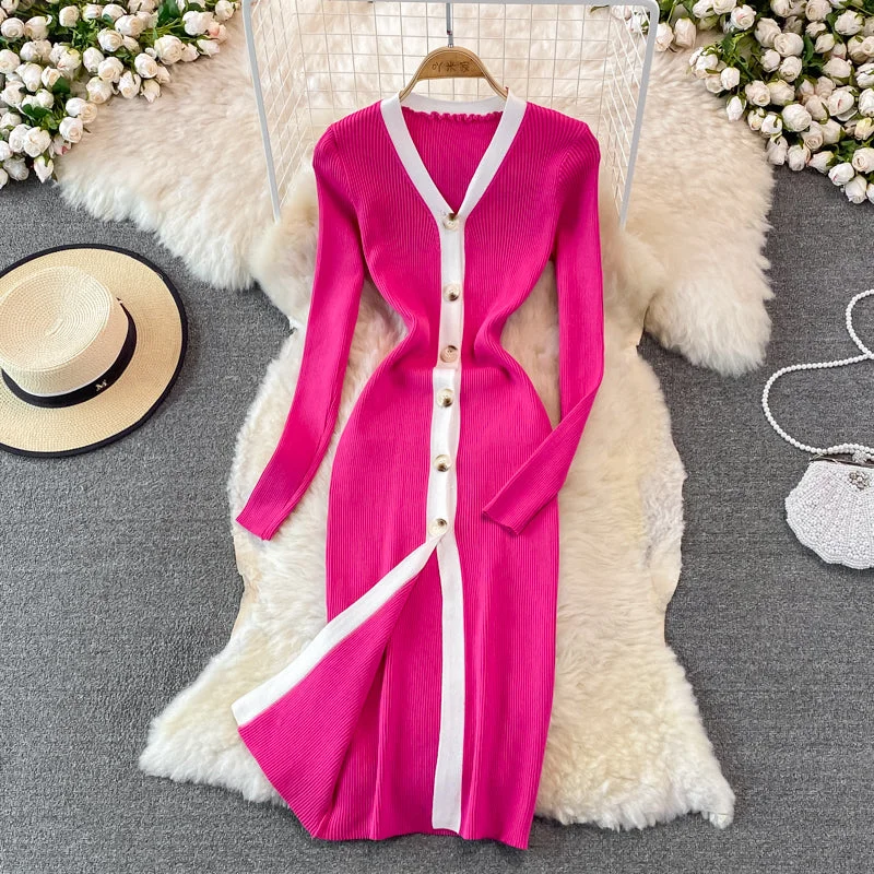 Waist down cardigan knitted bag hip bottomed dress  3749 Best-selling unclassified dresses