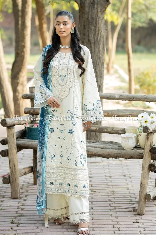 White Lawn Pakistani Suit Knitted unclassified dresses