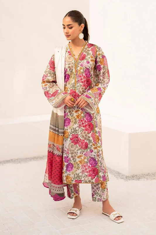 White Multi Pakistani Lawn Suit Bold pattern unclassified dresses