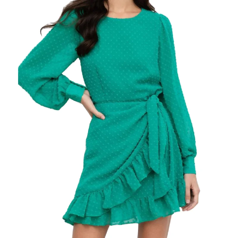 YUMI KIM Women's Jewel Emerald Swiss Dot Daphne Dress #DR19603 0 NWT Stretchy unclassified dresses