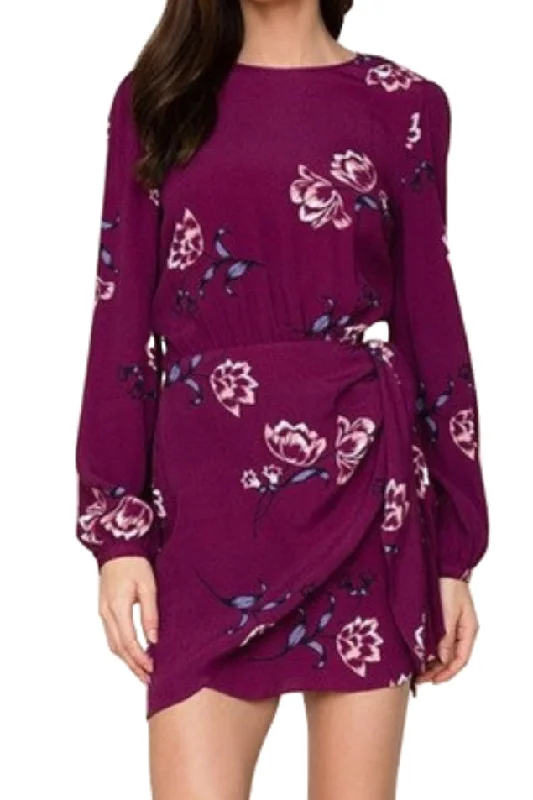 YUMI KIM Women's Tump Crush Burgundy Tie Me Over Dress #DR18054 Small NWT Floral unclassified dresses