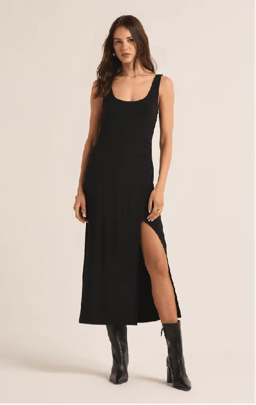 Z Supply Melbourne Black Dress Ruched unclassified dresses