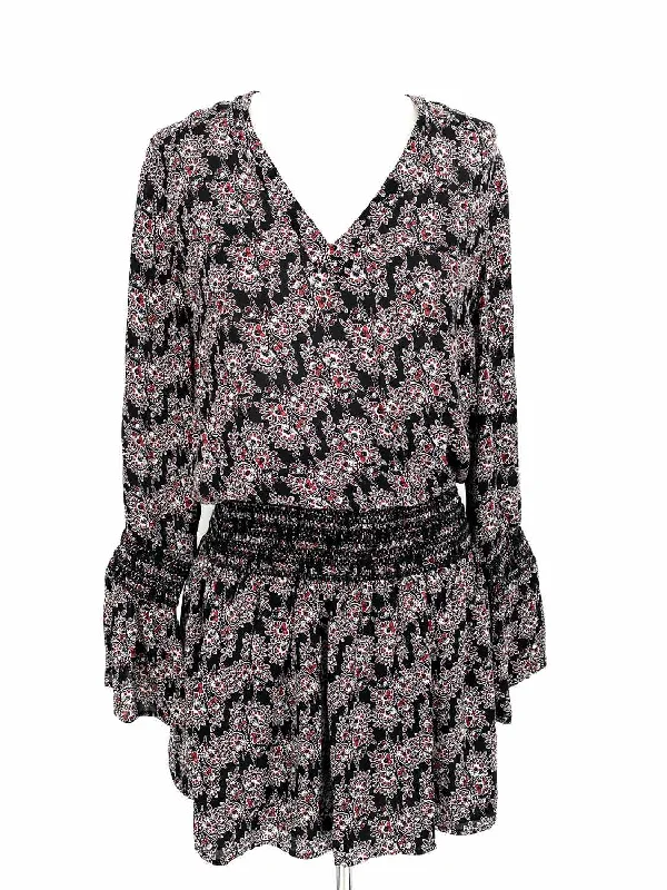 Derek Lam 10 Crosby Women's black/white Drop Waist Silk Floral Size 2 Dress Boho floral dresses