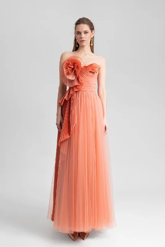 Draped floral tulle dress Expensive floral dresses