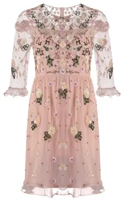 Floral Embroidered Pink Dress Organza floral dresses