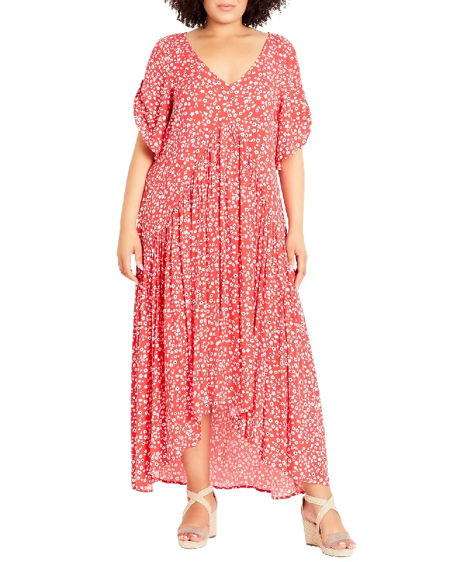 Gal Printed Dress | Red / White Fashion-forward floral dresses