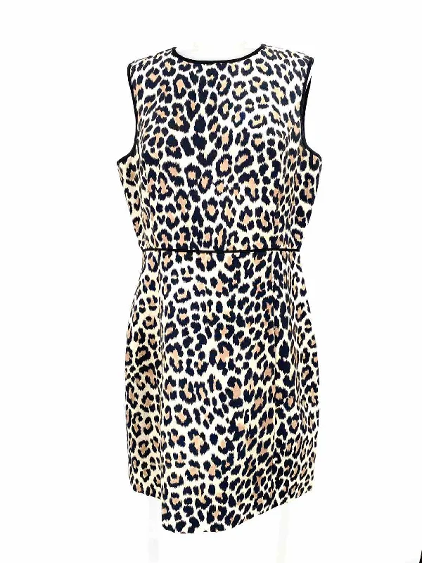 Kate Spade Women's Black/Beige Sleeveless Animal Print Size 12 Dress Minimalist floral dresses