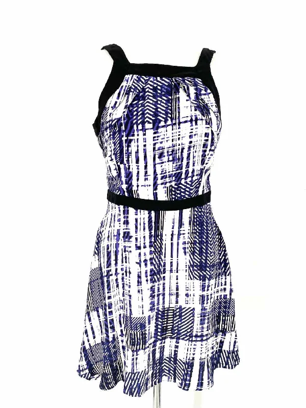 Parker Women's Blue/White Empire Print Size S Dress Ruffled floral dresses