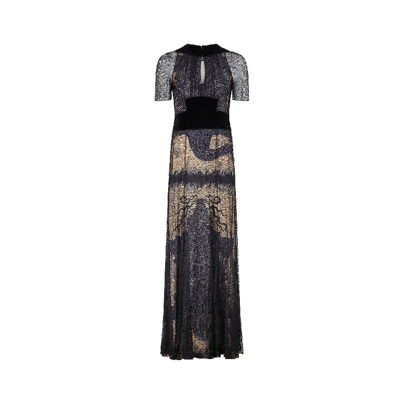 Fall 2008 Runway Jean Paul Gaultier Lace and Velvet Dress Lace Dress Accent