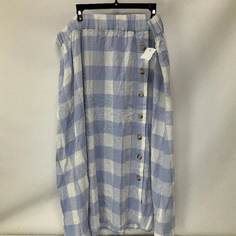 Skirt Maxi By Madewell In Blue & White, Size: 2x Casual Long Skirt